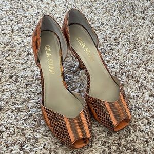 Colin Stuart genuine snake print stilettos
